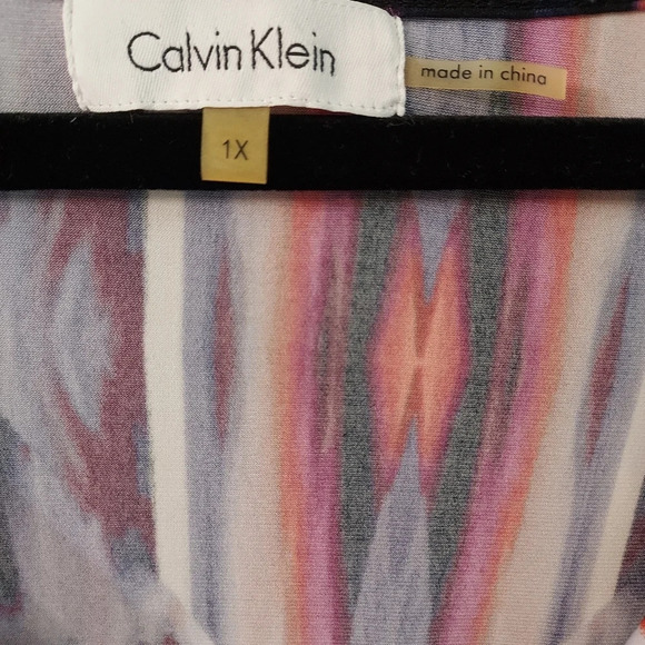 Calvin Klein Printed Cowl Sleeveless Blouse in Size 1X - Picture 2 of 9